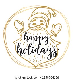 Merry Christmas. Typography. Vector logo, text design. Greeting card.
