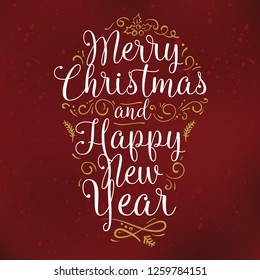 Merry Christmas. Typography. Vector logo, text design. Greeting card.