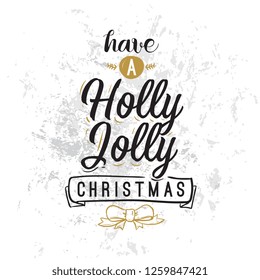 Merry Christmas. Typography. Vector logo, text design. Greeting card.