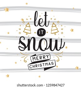 Merry Christmas. Typography. Vector logo, text design. Greeting card.