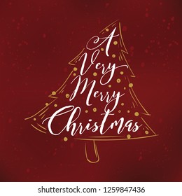 Merry Christmas. Typography. Vector logo, text design. Greeting card.
