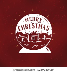 Merry Christmas. Typography. Vector logo, text design. Greeting card.