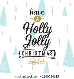 Merry Christmas. Typography. Vector logo, text design. Greeting card.