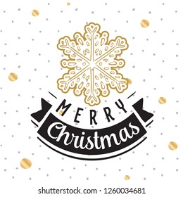 Merry Christmas. Typography. Vector logo, text design. Greeting card.