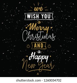 Merry Christmas. Typography. Vector logo, text design. Greeting card.