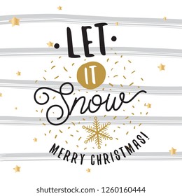 Merry Christmas. Typography. Vector logo, text design. Greeting card.