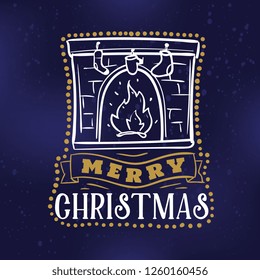 Merry Christmas. Typography. Vector logo, text design. Greeting card.