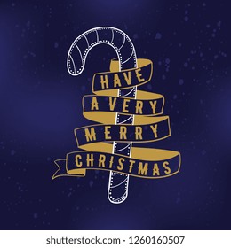 Merry Christmas. Typography. Vector logo, text design. Greeting card.