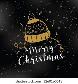 Merry Christmas. Typography. Vector logo, text design. Greeting card.