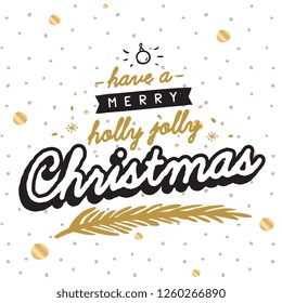 Merry Christmas. Typography. Vector logo, text design. Greeting card.