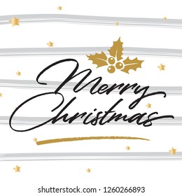 Merry Christmas. Typography. Vector logo, text design. Greeting card.