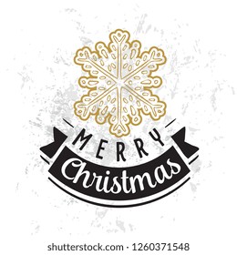 Merry Christmas. Typography. Vector logo, text design. Greeting card.