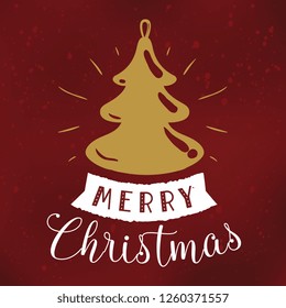 Merry Christmas. Typography. Vector logo, text design. Greeting card.