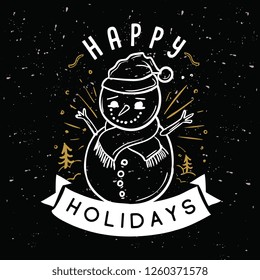 Merry Christmas. Typography. Vector logo, text design. Greeting card.
