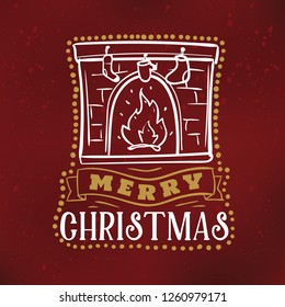 Merry Christmas. Typography. Vector logo, text design. Greeting card.
