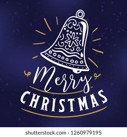 Merry Christmas. Typography. Vector logo, text design. Greeting card.