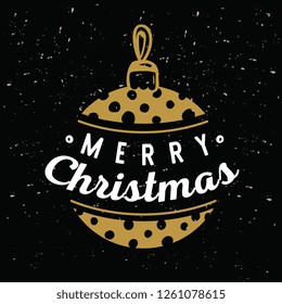 Merry Christmas. Typography. Vector logo, text design. Greeting card.