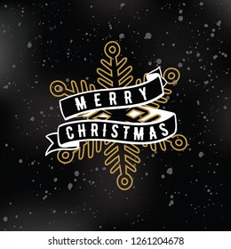 Merry Christmas. Typography. Vector logo, text design. Greeting card.