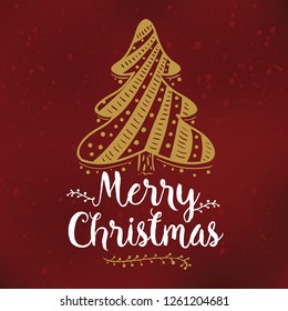 Merry Christmas. Typography. Vector logo, text design. Greeting card.