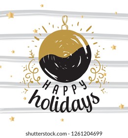 Merry Christmas. Typography. Vector logo, text design. Greeting card.
