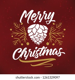 Merry Christmas. Typography. Vector logo, text design. Greeting card.