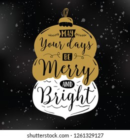 Merry Christmas. Typography. Vector logo, text design. Greeting card.