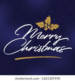 Merry Christmas. Typography. Vector logo, text design. Greeting card.