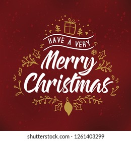 Merry Christmas. Typography. Vector logo, text design. Greeting card.
