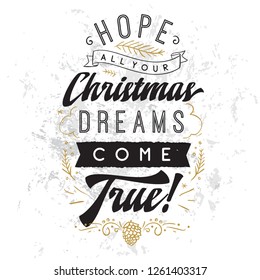Merry Christmas. Typography. Vector logo, text design. Greeting card.