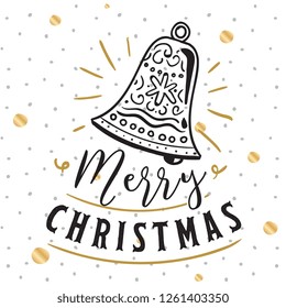 Merry Christmas. Typography. Vector logo, text design. Greeting card.