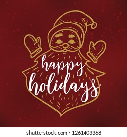 Merry Christmas. Typography. Vector logo, text design. Greeting card.