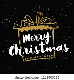 Merry Christmas. Typography. Vector logo, text design. Greeting card.