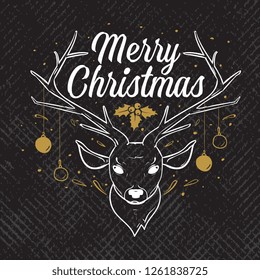 Have Holly Jolly Christmas Lettering Deer Stock Vector (Royalty Free ...