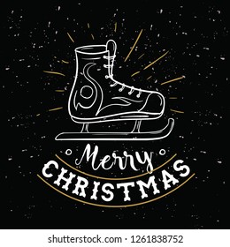 Merry Christmas. Typography. Vector logo, text design. Greeting card.