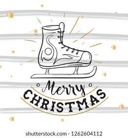 Merry Christmas. Typography. Vector logo, text design. Greeting card.