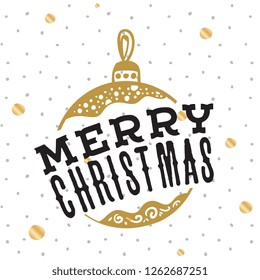 Merry Christmas. Typography. Vector logo, text design. Greeting card.