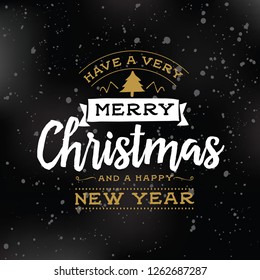 Merry Christmas. Typography. Vector logo, text design. Greeting card.
