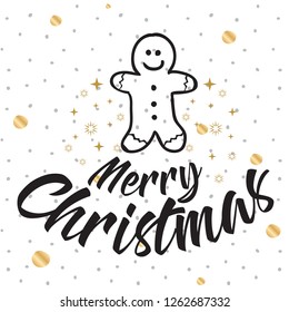Merry Christmas. Typography. Vector logo, text design. Greeting card.