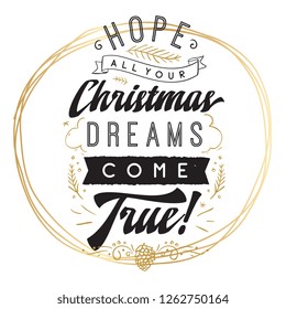 Merry Christmas. Typography. Vector logo, text design. Greeting card.
