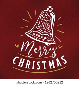 Merry Christmas. Typography. Vector logo, text design. Greeting card.