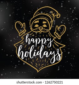 Merry Christmas. Typography. Vector logo, text design. Greeting card.