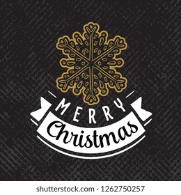 Merry Christmas. Typography. Vector logo, text design. Greeting card.