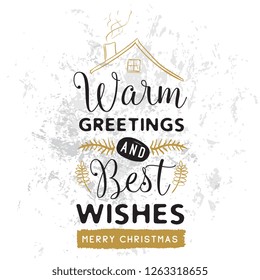 Merry Christmas. Typography. Vector logo, text design. Greeting card.