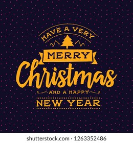 Merry Christmas. Typography. Vector logo, text design. Greeting card.