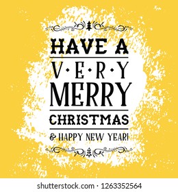 Merry Christmas. Typography. Vector logo, text design. Greeting card.