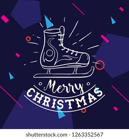 Merry Christmas. Typography. Vector logo, text design. Greeting card.