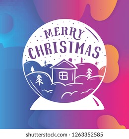 Merry Christmas. Typography. Vector logo, text design. Greeting card.