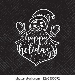 Merry Christmas. Typography. Vector logo, text design. Greeting card.