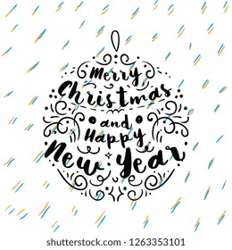 Merry Christmas. Typography. Vector logo, text design. Greeting card.