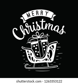 Merry Christmas. Typography. Vector logo, text design. Greeting card.